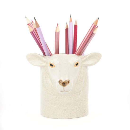 Quail Ceramics White Faced Suffolk Sheep Pencil Pot