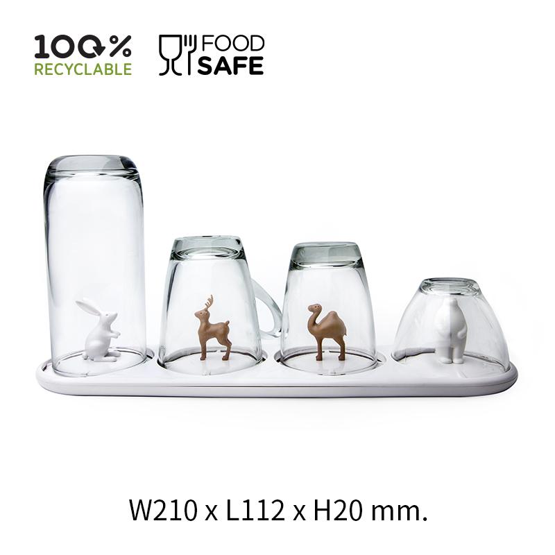 Qualy Animal Parade Glass Tray