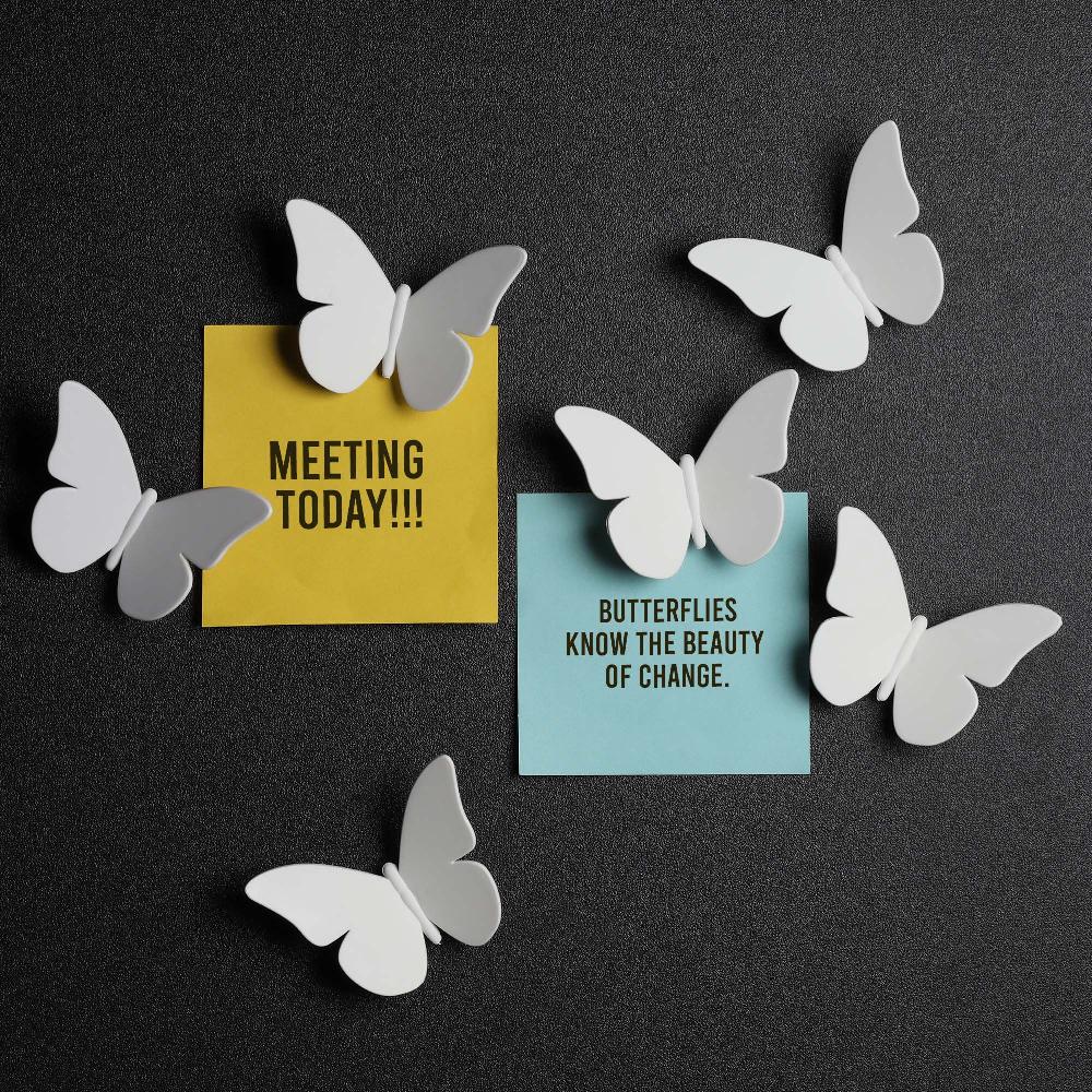 Qualy Butterfly Magnet 3pcs/set (White Color)