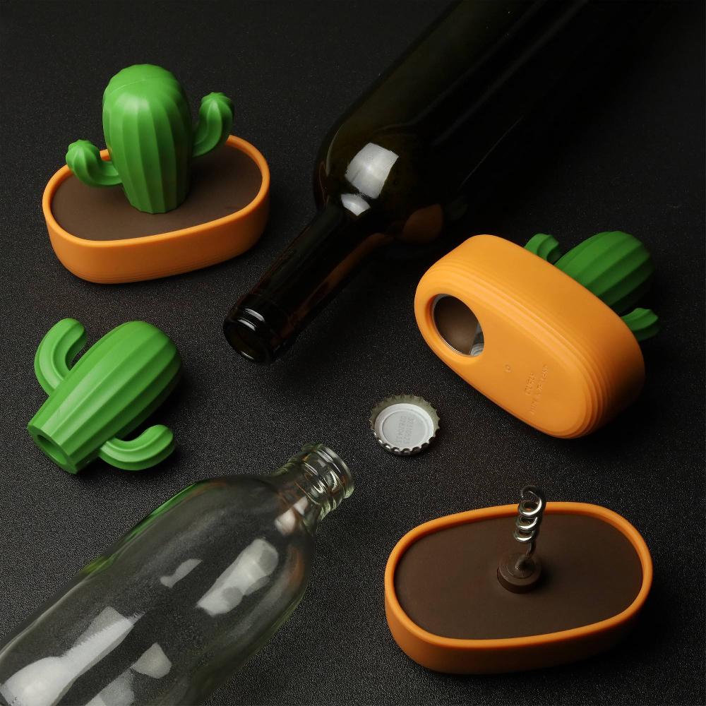 Qualy Cactus Bottle Opener & Corkscrew