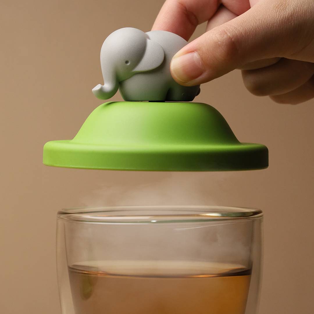 Qualy Elephant Double Wall Cup & Cover