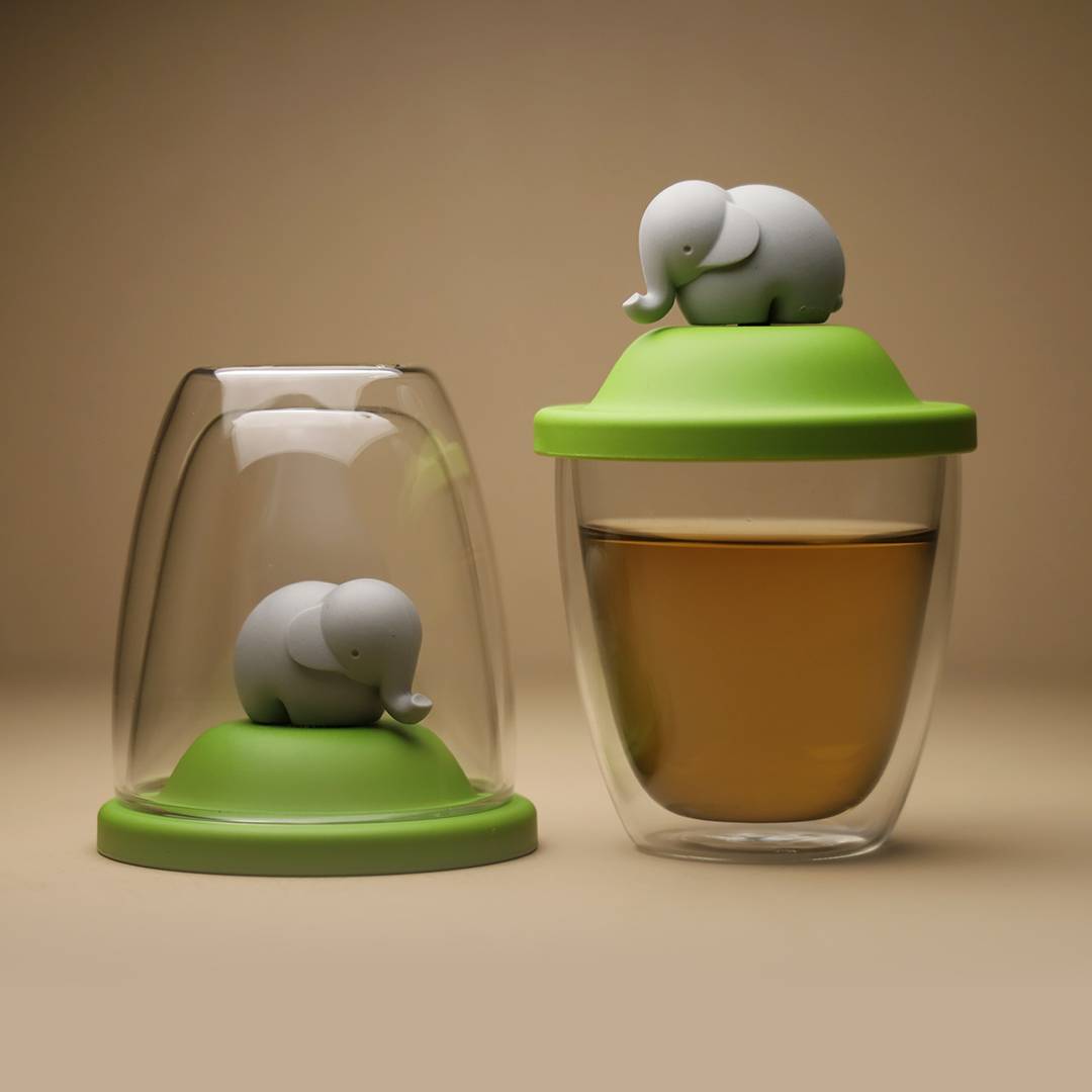 qualy Elephant Double Wall Cup & Cover