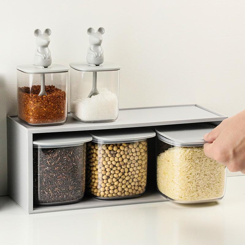 Qualy Flat Top Storage Jar Drawer Rack