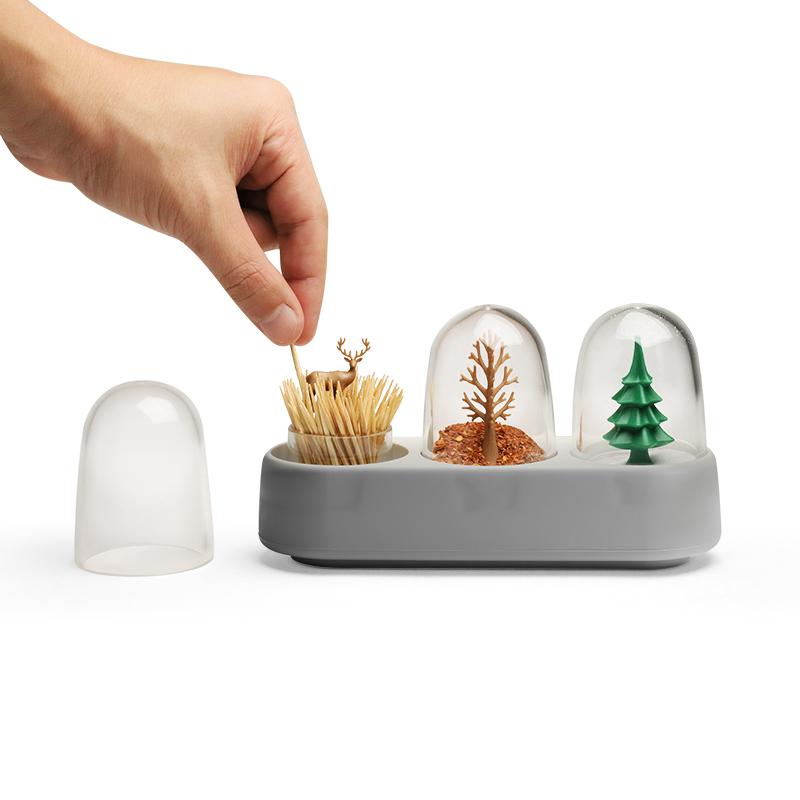 Qualy Forest Ecology Salt Pepper & Toothpick Holder
