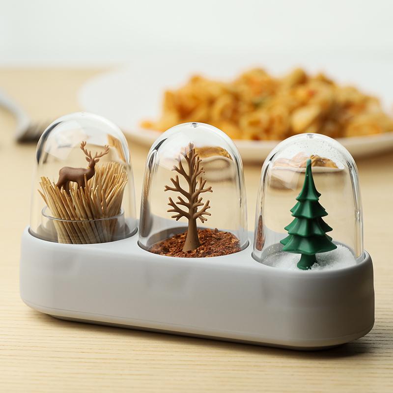 qualy Forest Ecology Salt Pepper & Toothpick Holder