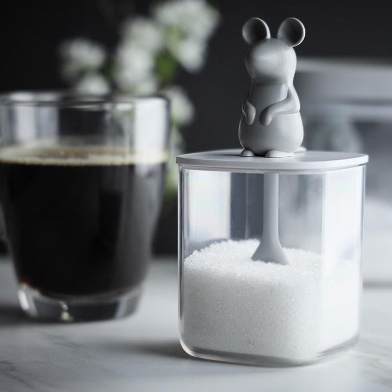 qualy Lucky Mouse Seasoning Container and Spoon