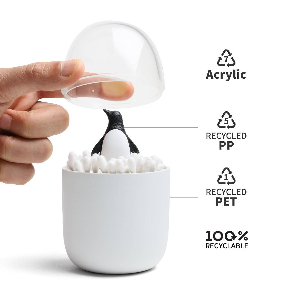Qualy Penguin Cotton Bud Holder