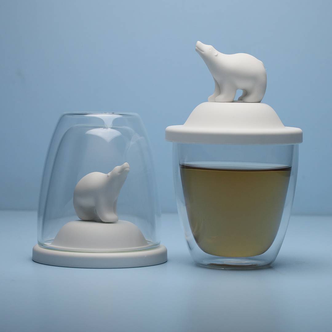 qualy Polar Bear Double Wall Cup & Cover