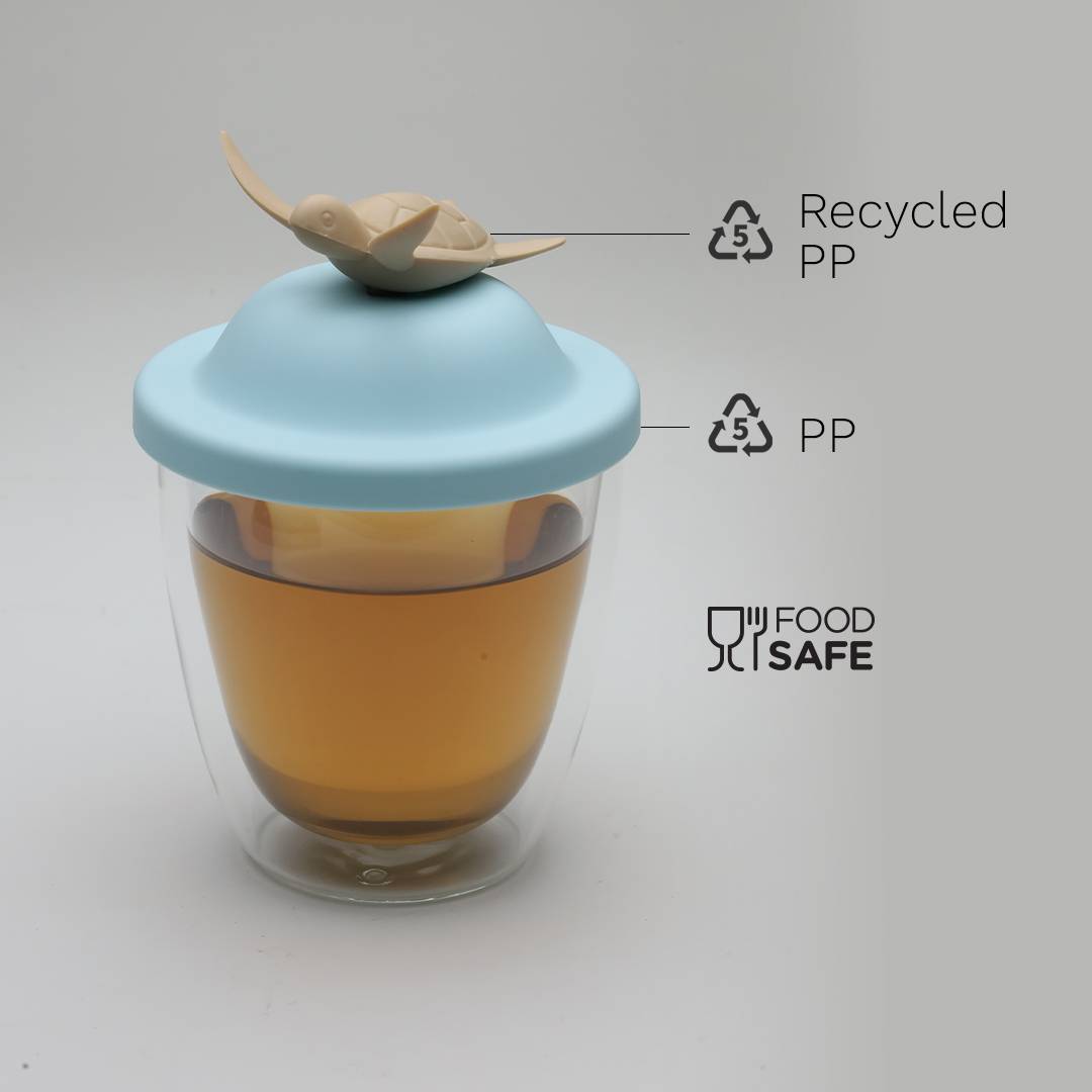 Qualy Turtle Double Wall Cup & Cover
