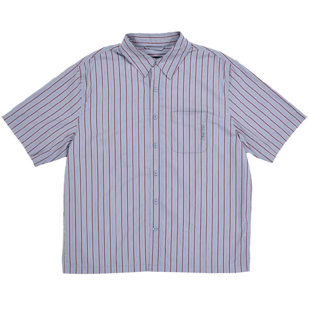 quasi skateboards Kalvin Short Sleeve Button Up Shirt [Blue]