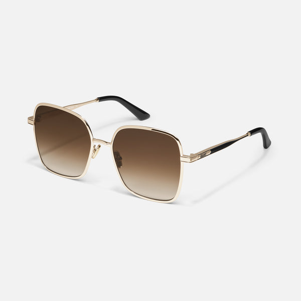Quay 5TH AVE - Oversized Square Sunglasses With Beveled Metal Frame