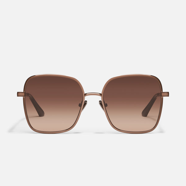 Quay 5TH AVE - Oversized Square Sunglasses With Beveled Metal Frame