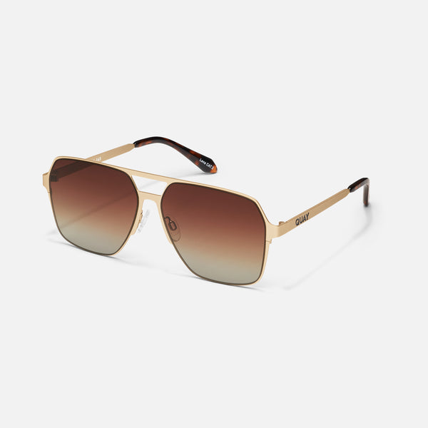 Quay BACKSTAGE PASS Flat Top Square Aviator Sunglasses