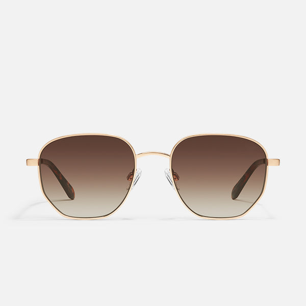 quay BIG TIME Women's Metal Frame Hexagonal Sunglasses SALE