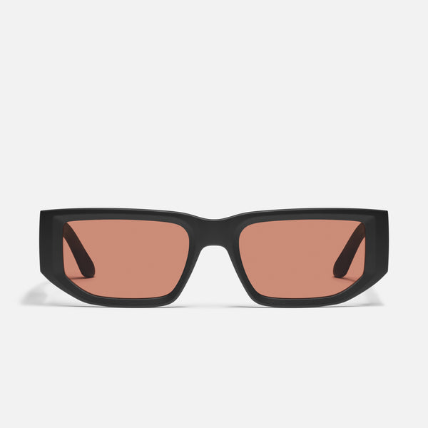 Quay GOOD TIME Narrow Rectangle Sunglasses In Black