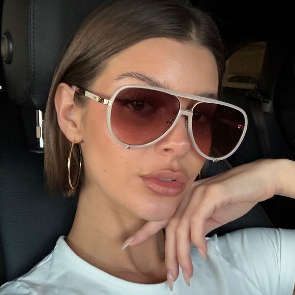 Quay HIGH PROFILE Large Aviator Frame Sunglasses SALE