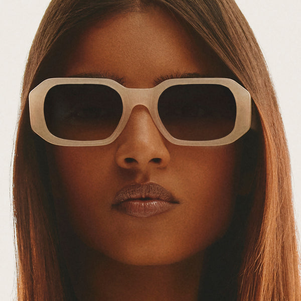 Quay HYPED UP Women's Black Narrow Hexagon Sunglasses SALE