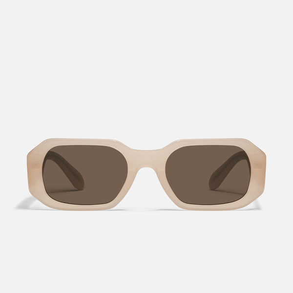 quay HYPED UP Women's Black Narrow Hexagon Sunglasses SALE