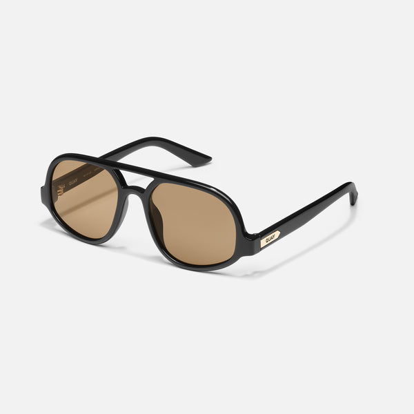 Quay JET SET Tinted 70s Inspired Plastic Aviator Sunglasses