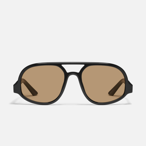 quay JET SET Tinted 70s Inspired Plastic Aviator Sunglasses