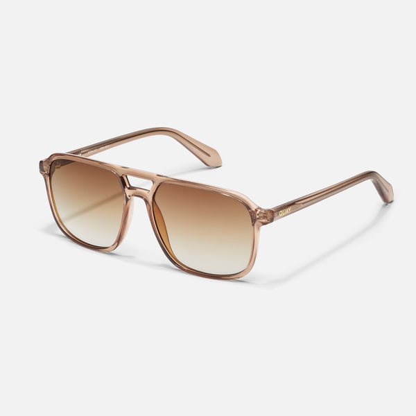 Quay ON THE FLY Square Aviator Sunglasses With Plastic Frame
