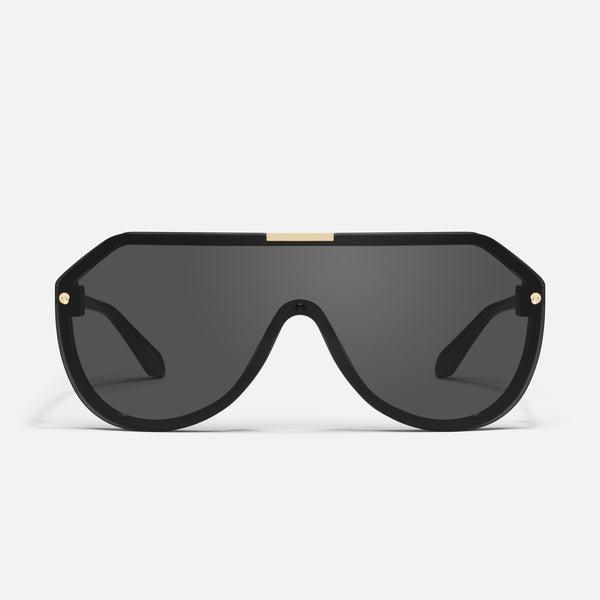 quay SHOWBIZ Wide Frame Rimless Shield Sunglassesv