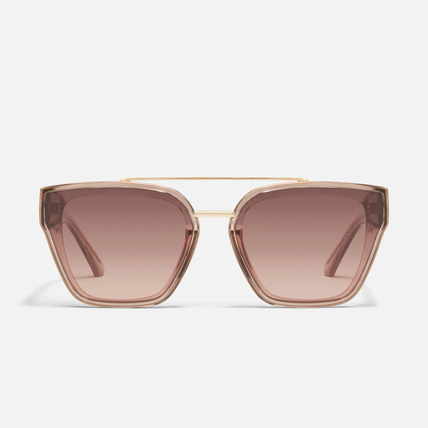 quay SWEET TALKER Square Aviator Sunglasses with Gold Trim