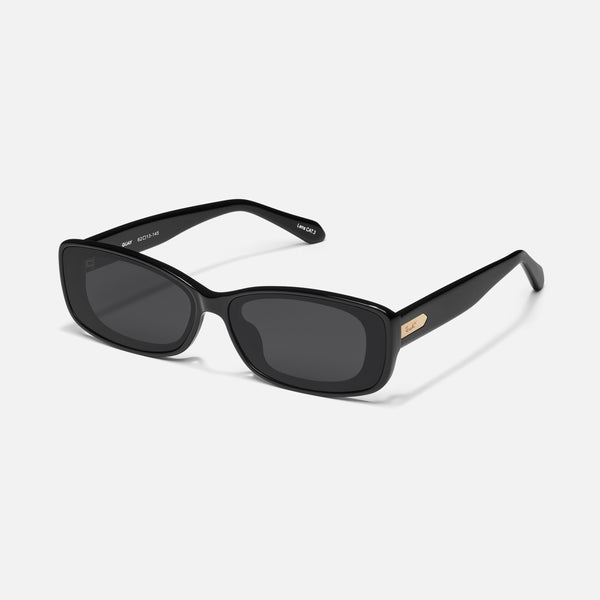 Quay VIBE CHECK Narrow Rectangular Sunglasses | Polarized & Tinted