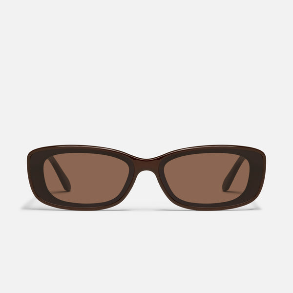 Quay VIBE CHECK Narrow Rectangular Sunglasses | Polarized & Tinted