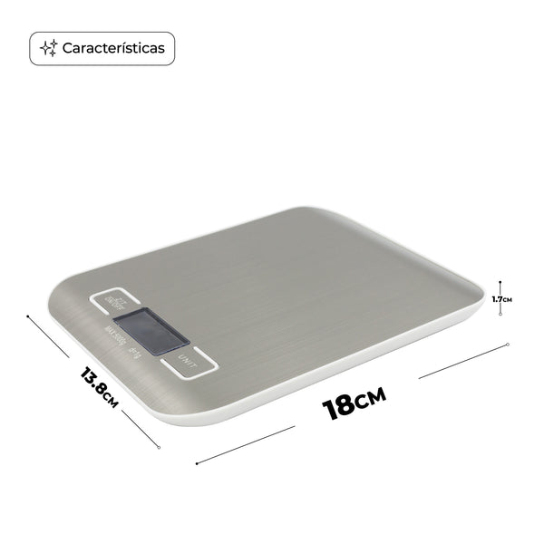 Queen Sense Bascula Digital Multifuncional De Acero Inoxidable Ideal Para Cocina Y Joyería Capacidad 1g A 5kg