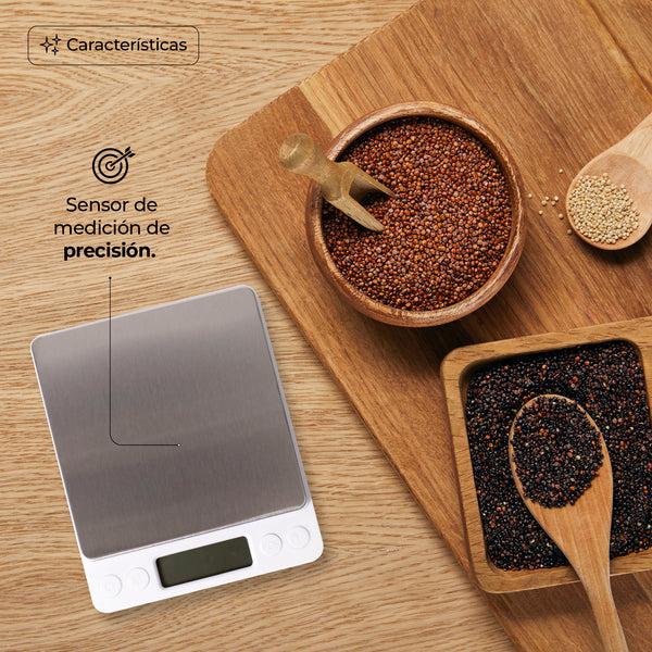 Queen Sense Báscula Gramera Digital Portátil 0.1g A 2 Kg C/Tara
