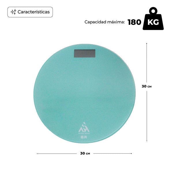 Queen Sense Báscula Personal Digital Vidrio Templado 180kg Baterias