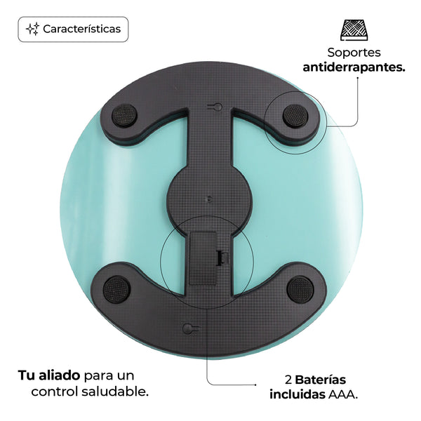 Queen Sense Báscula Personal Digital Vidrio Templado 180kg Baterias