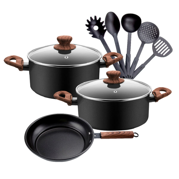 queen sense Bateria De Cocina Recubrimiendo De Carbón Antiadherente 10pz