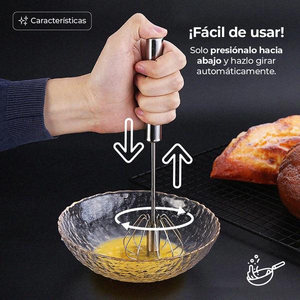 Queen Sense Batidor Metálico Para Huevos Retráctil Manual