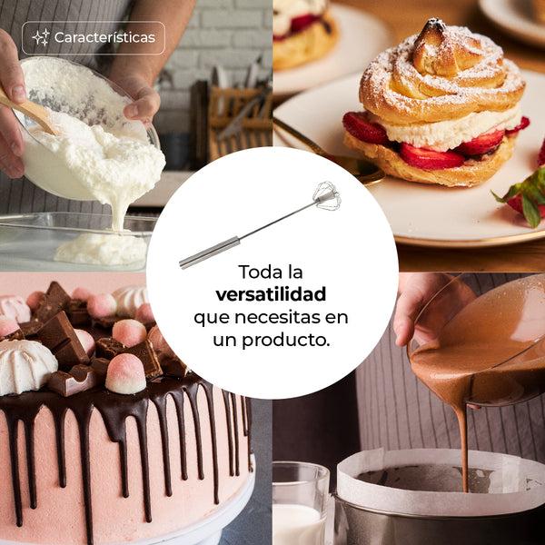 Queen Sense Batidor Metálico Para Huevos Retráctil Manual