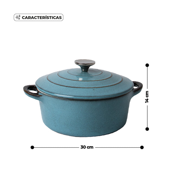 Queen Sense Cacerola Cerámica Azul 30cm Antiadherente Inducción