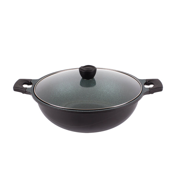 queen sense Cazuela Jade PRO Doble Aza con Tapa 36 Cm