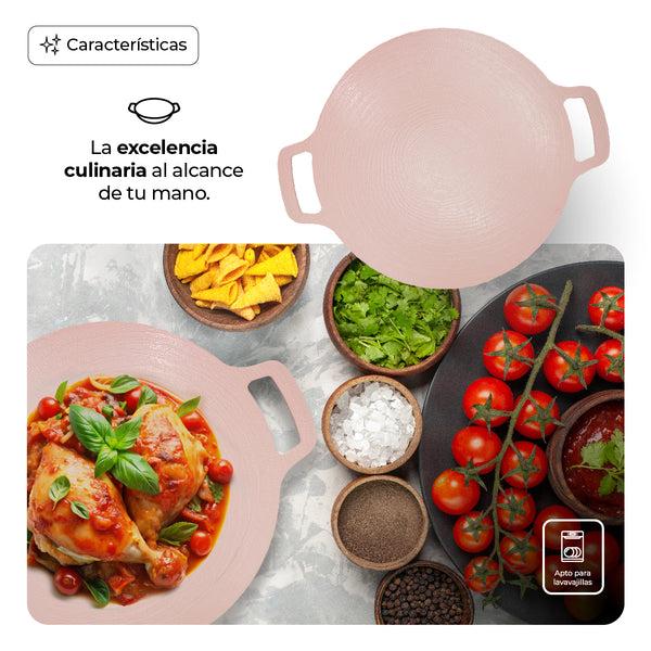 Queen Sense Comal Antiadherente De Ceramica Rosa 34 Cm