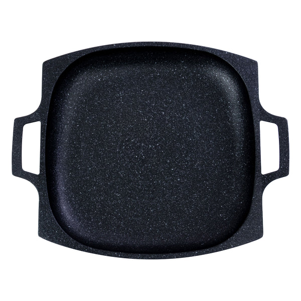 queen sense Comal Cuadrado Mármol 32cm Inducción Antiadherente Negro
