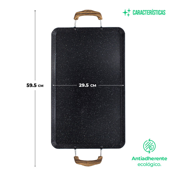 Queen Sense Comal Rectangular Love Cook Con Recubrimiento De Marmol