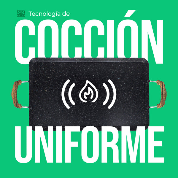 Queen Sense Comal Rectangular Love Cook Con Recubrimiento De Marmol