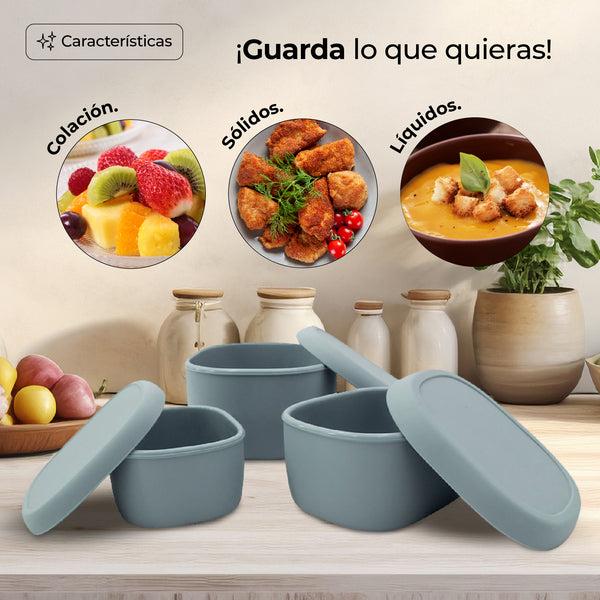 Queen Sense Contenedores De Silicona Almacenamiento De Alimentos 3pz