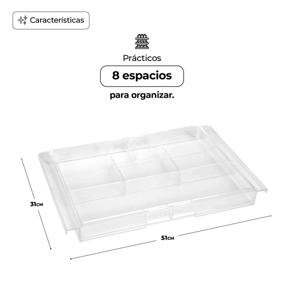 Queen Sense Cosmetiquera Con 8 Secciones Transparente