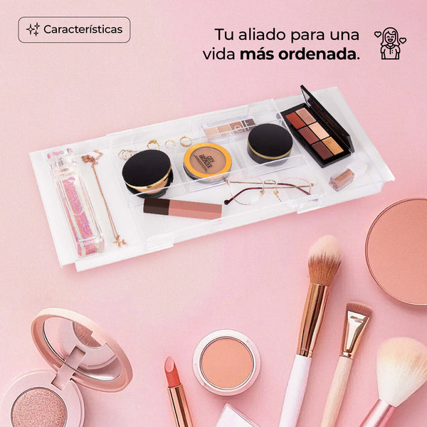 Queen Sense Cosmetiquera Con 8 Secciones Transparente