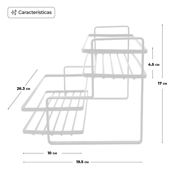 Queen Sense Estante Organizador Metálico Condimentos O Multiuso Cocina