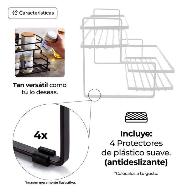 Queen Sense Estante Organizador Metálico Condimentos O Multiuso Cocina