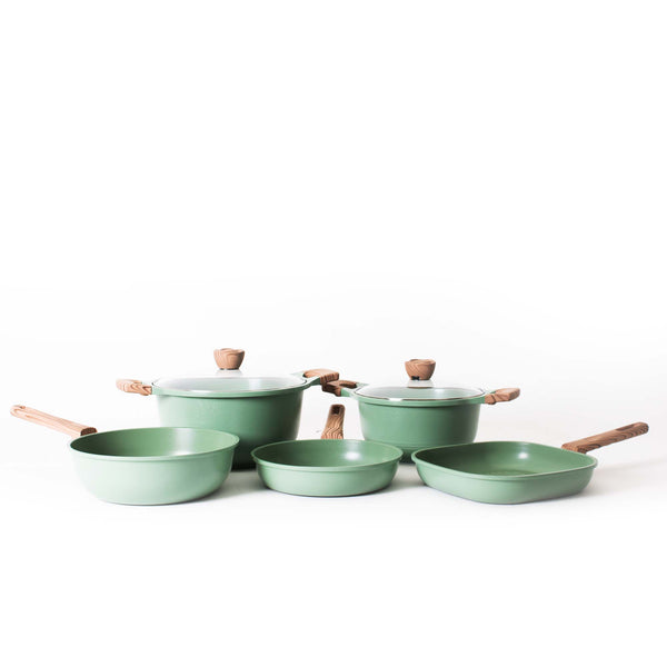 queen sense Juego 7 Piezas Jade Premium Sarten/Ollas C/Tapa