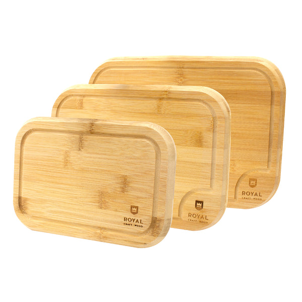 queen sense Juego De 3 Tablas De Bambú Para Picar Con Ranura Antiderrames