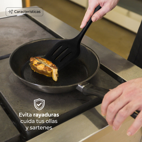 Queen Sense Juego De 5 Utensilios De Cocina Con Núcleo De Acero Inoxidable Y Silicona De Grado Alimenticio